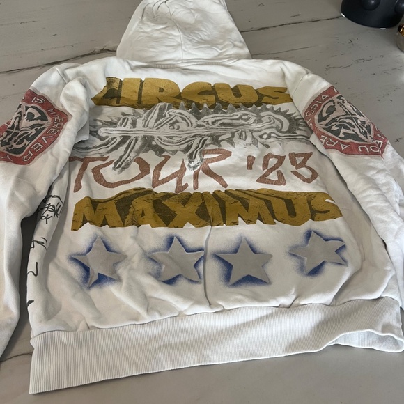 Travis Scott Utopia Circus Maximus White Hoodie Sweatshirt - Picture 3 of 5